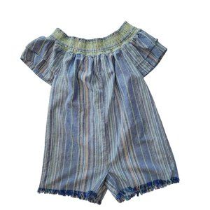 En Creme Romper Striped off shoulder Size Medium